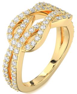 Diamond Gold Infinity Round Pave Ring