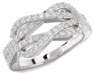 Diamond White Gold Infinity Round Pave Ring
