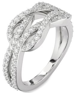 Diamond White Gold Infinity Round Pave Ring
