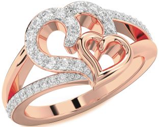Diamond Rose Gold Heart Ring