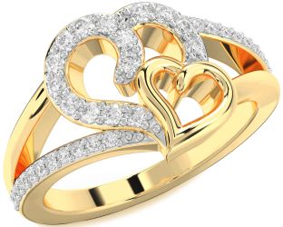 Diamond Gold Heart Ring