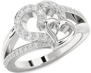 Diamond Platinum Heart Ring