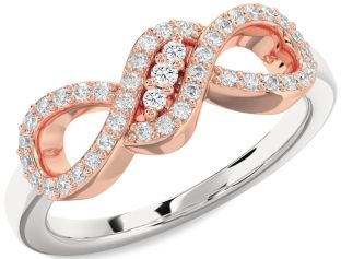 Diamond White Rose Gold Infinity Ring