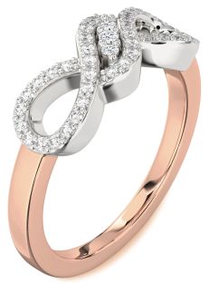 Diamond Platinum & Rose Gold Infinity Ring