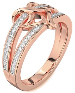 Diamond Rose Gold Infinity Heart Ring