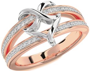 Diamond White Rose Gold Infinity Heart Ring