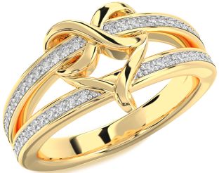 Diamond Gold Infinity Heart Ring