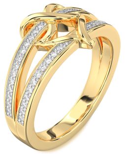 Diamond Gold Infinity Heart Ring