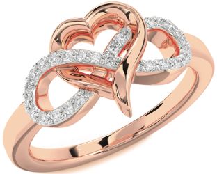 Diamond Rose Gold Infinity Heart Ring