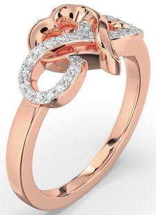 Diamond Rose Gold Infinity Heart Ring