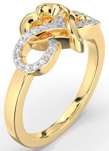 Diamond Gold Infinity Heart Ring