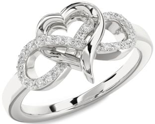 Diamond White Gold Infinity Heart Ring
