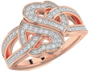 Diamond Rose Gold Heart Pave Ring