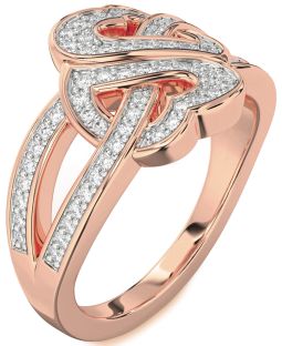Diamond Rose Gold Heart Pave Ring