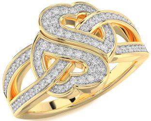 Diamond Gold Heart Pave Ring