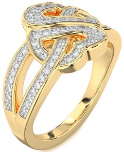 Diamond Gold Heart Pave Ring