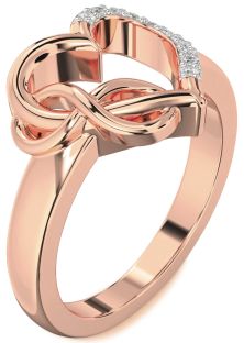 Diamond Rose Gold Heart Infinity Ring