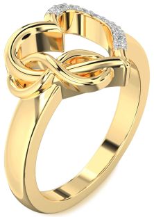Diamond Gold Heart Infinity Ring