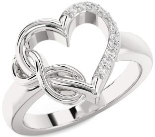 Diamond White Gold Heart Infinity Ring
