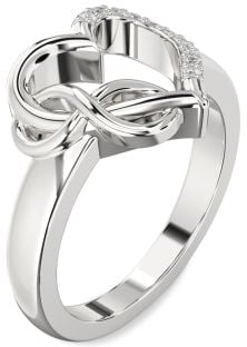 Diamond White Gold Heart Infinity Ring