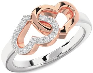 Diamond White Rose Gold Heart Ring