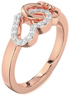 Diamond Rose Gold Heart Ring