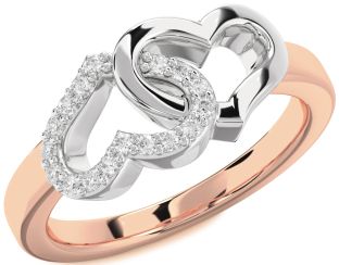 Diamond White Rose Gold Heart Ring
