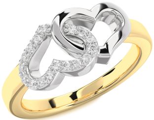 Diamond Platinum & Yellow Gold Heart Ring