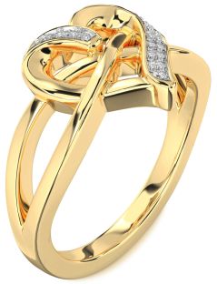 Diamond Gold Heart Infinity Ring