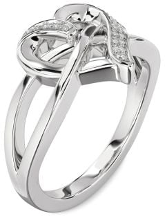 Diamond White Gold Heart Infinity Ring
