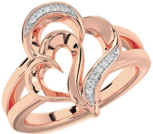 Diamond Rose Gold Heart Ring