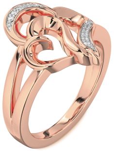 Diamond Rose Gold Heart Ring