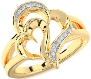 Diamond Gold Heart Ring