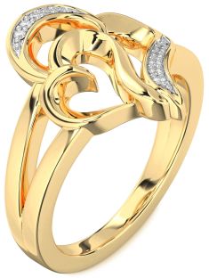 Diamond Gold Heart Ring