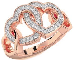 Diamond Rose Gold Heart Ring