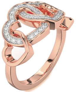 Diamond Rose Gold Heart Ring