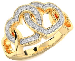 Diamond Gold Heart Ring
