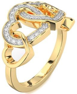 Diamond Gold Heart Ring