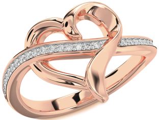 Diamond Rose Gold Heart Ring