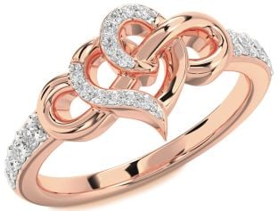Diamond Rose Gold Heart Infinity Ring