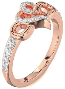 Diamond Rose Gold Heart Infinity Ring