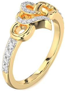 Diamond Gold Heart Infinity Ring