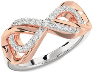 Diamond White Rose Gold Infinity Ring