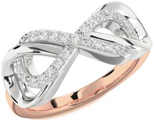 Diamond White Rose Gold Infinity Ring