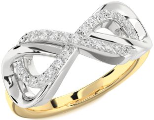 Diamond Platinum & Yellow Gold Infinity Ring