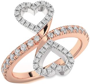 Diamond White Rose Gold Infinity Heart Pave Ring