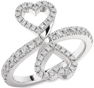 Diamond White Gold Infinity Heart Pave Ring