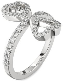 Diamond White Gold Infinity Heart Pave Ring