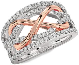 Diamond White Rose Gold Infinity Ring