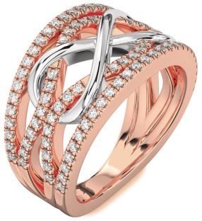 Diamond Platinum & Rose Gold Infinity Ring